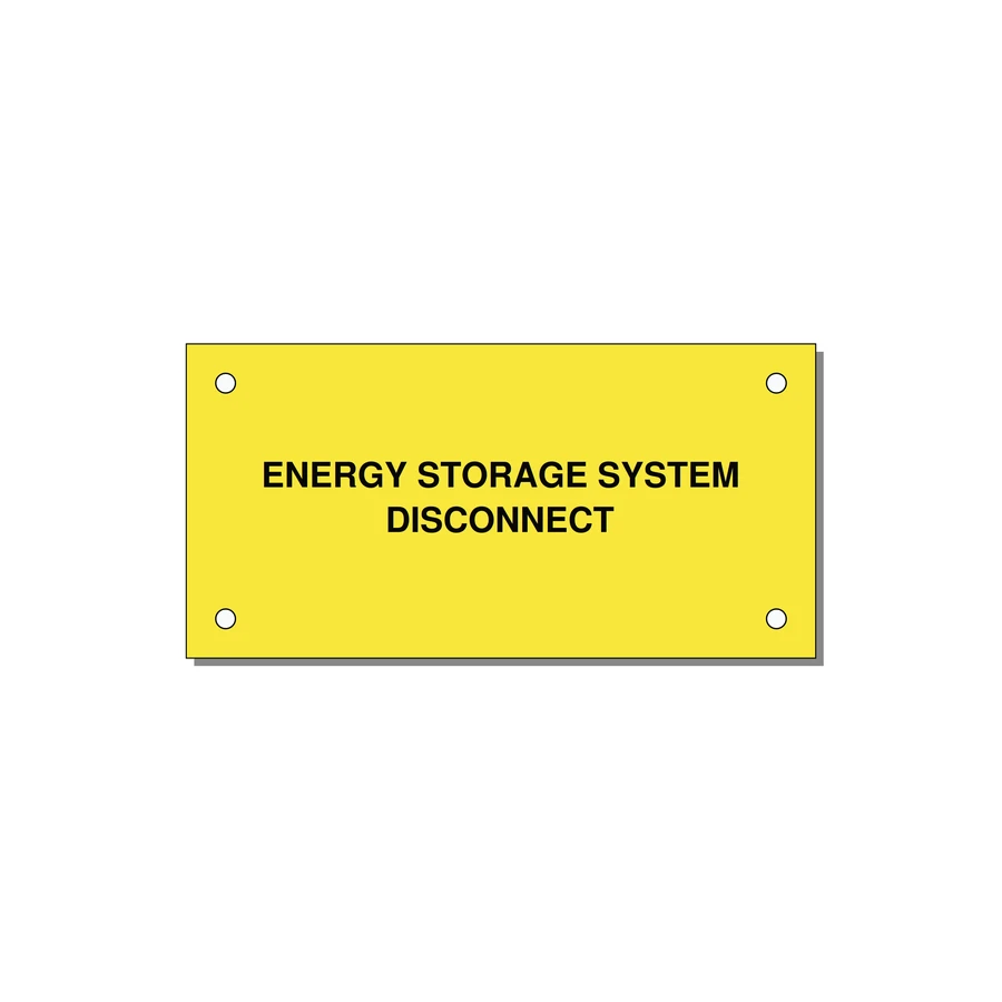 ENERGY STORAGE SYSTEM / DISCONNECT Disconnect Label – 4" × 2" Black on Yellow