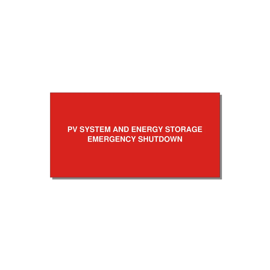 ESS Emergency Shutdown Label — 4x2" White on Red, Adhesive