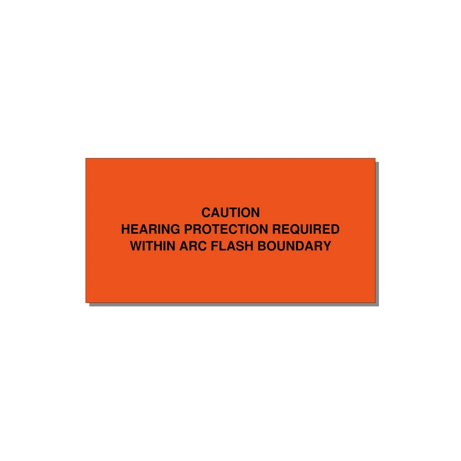 Hearing Protection Requi — 4x2" Black on Orange, Adhesive