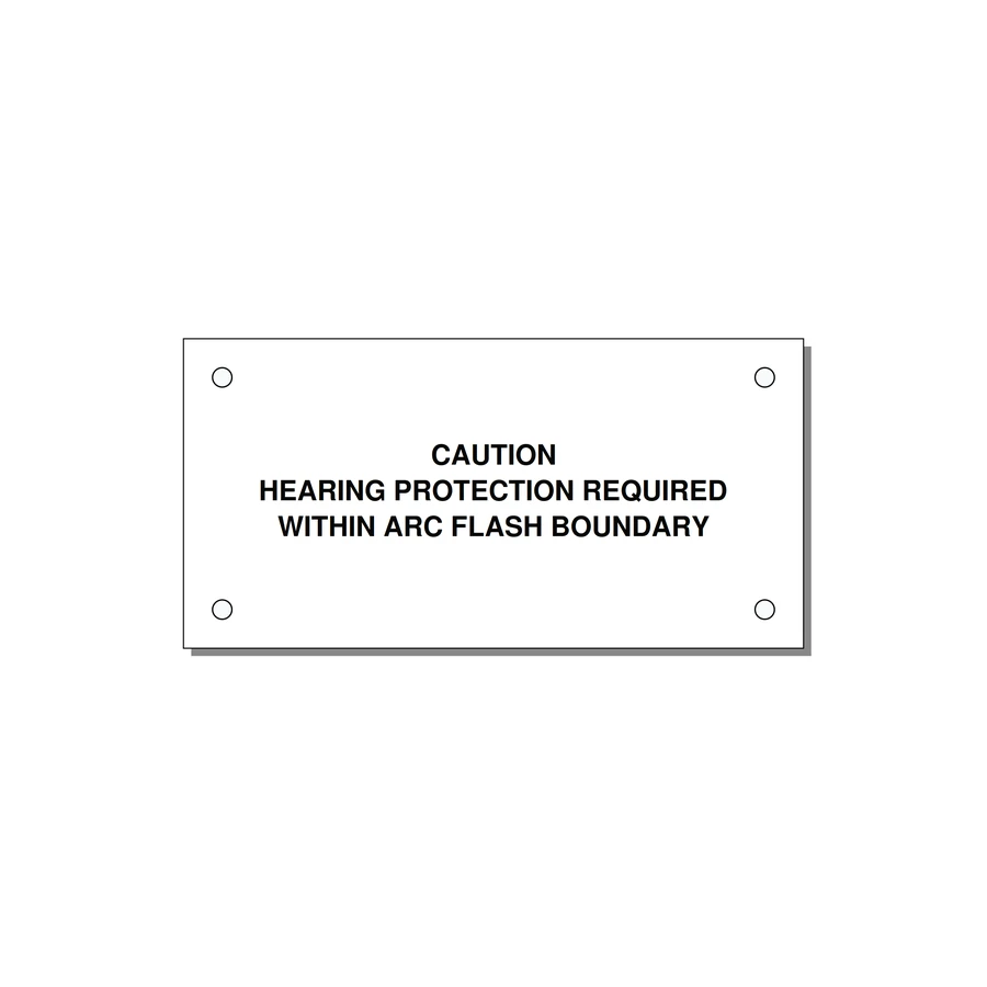 Hearing Protection Requi — 4x2" Black on White, Holes