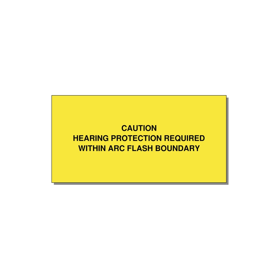 Hearing Protection Requi — 4x2" Black on Yellow, Adhesive
