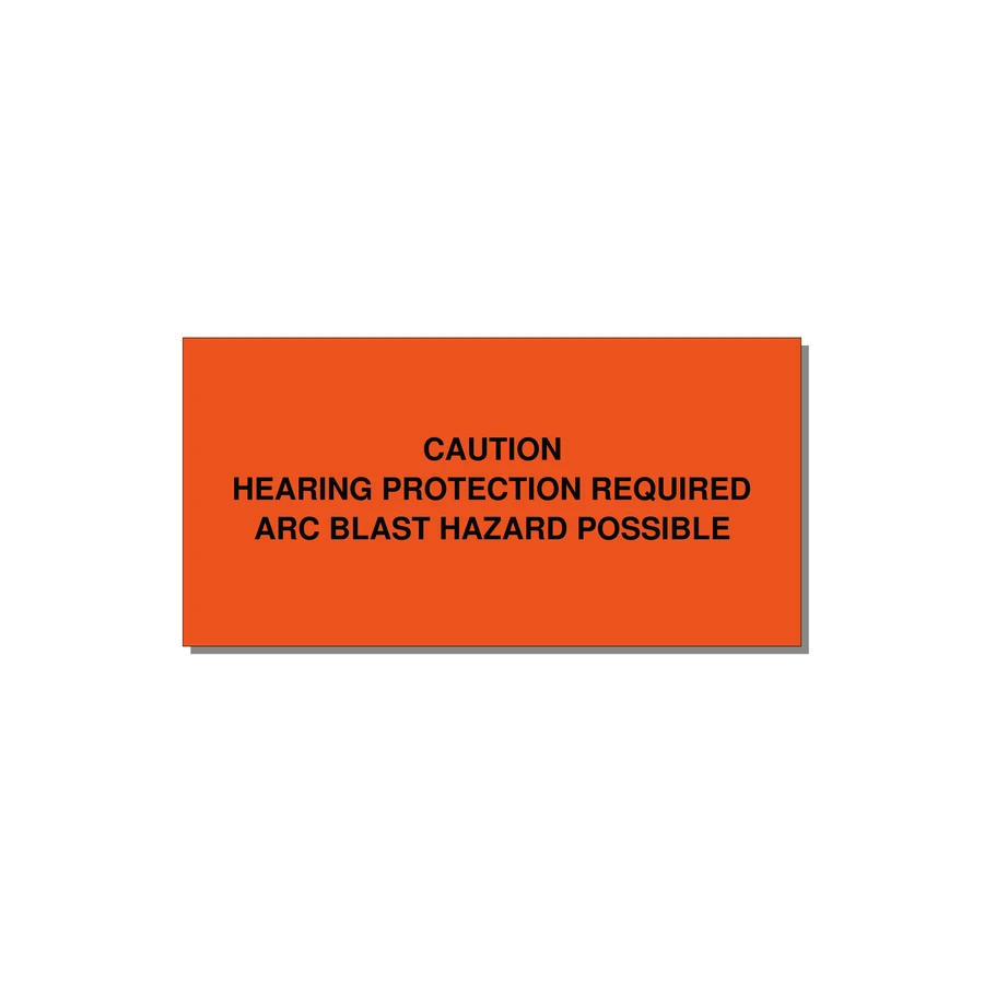 Hearing Protection Requi — 6x3" Black on Orange, Adhesive