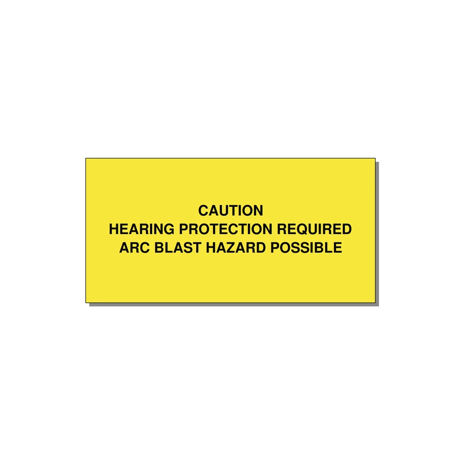 Hearing Protection Requi — 6x3" Black on Yellow, Adhesive