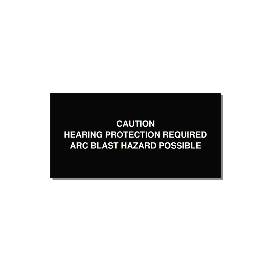 Hearing Protection Requi — 6x3" White on Black, Adhesive