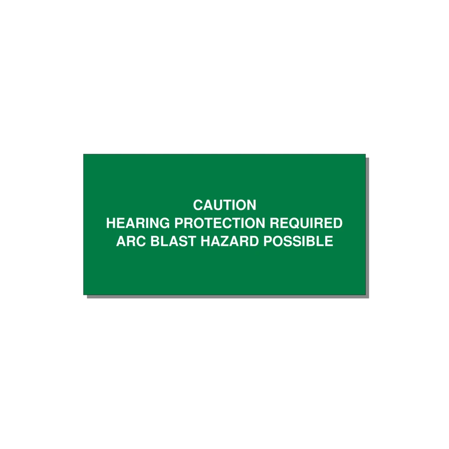 Hearing Protection Requi — 6x3" White on Green, Adhesive
