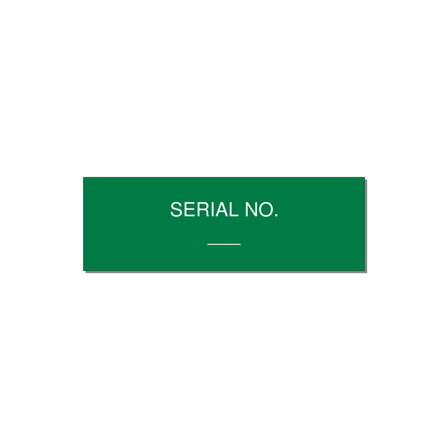 Medical Equipment Serial Number Label – OEM — 3x1" White on Green, Holes