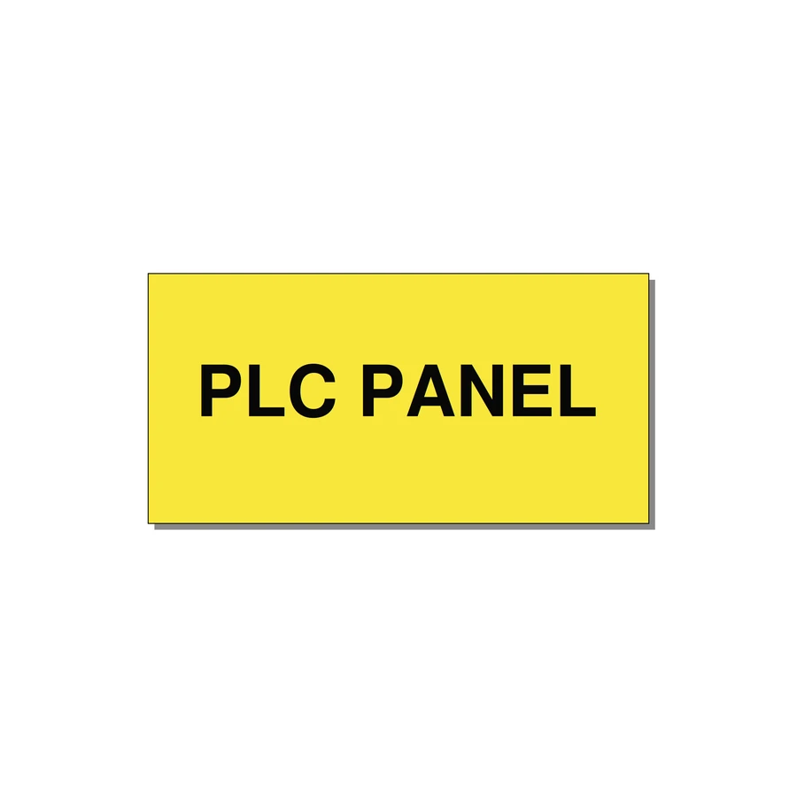 PLC Panel Label – OEM Automation Equipment — 4x2" Black on Yellow, Adhesive