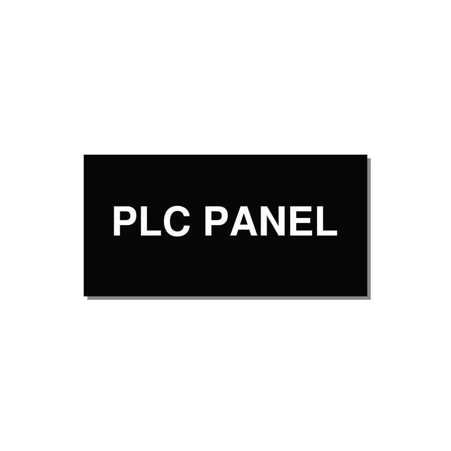 PLC Panel Label – OEM Automation Equipment — 4x2" White on Black, Adhesive