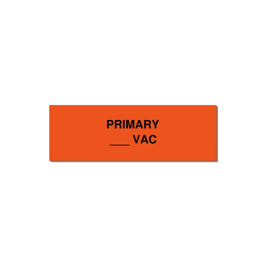 Primary Voltage Label – OEM Transformer — 3x1" Black on Orange, Adhesive