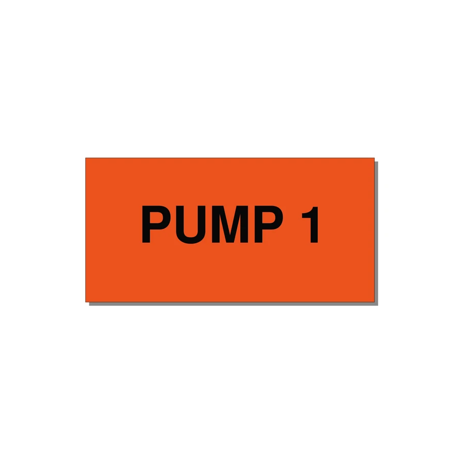 Pump 1 Label – OEM Pump Panel — 4x2" Black on Orange, Adhesive