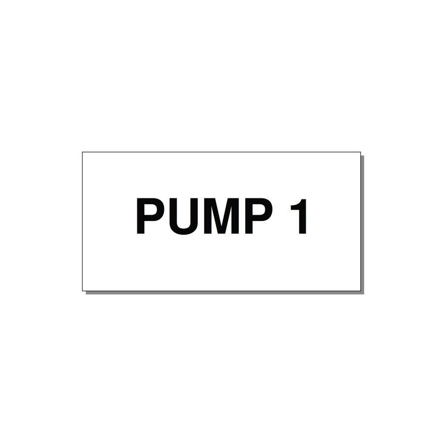 Pump 1 Label – OEM Pump Panel — 4x2" Black on White, Adhesive