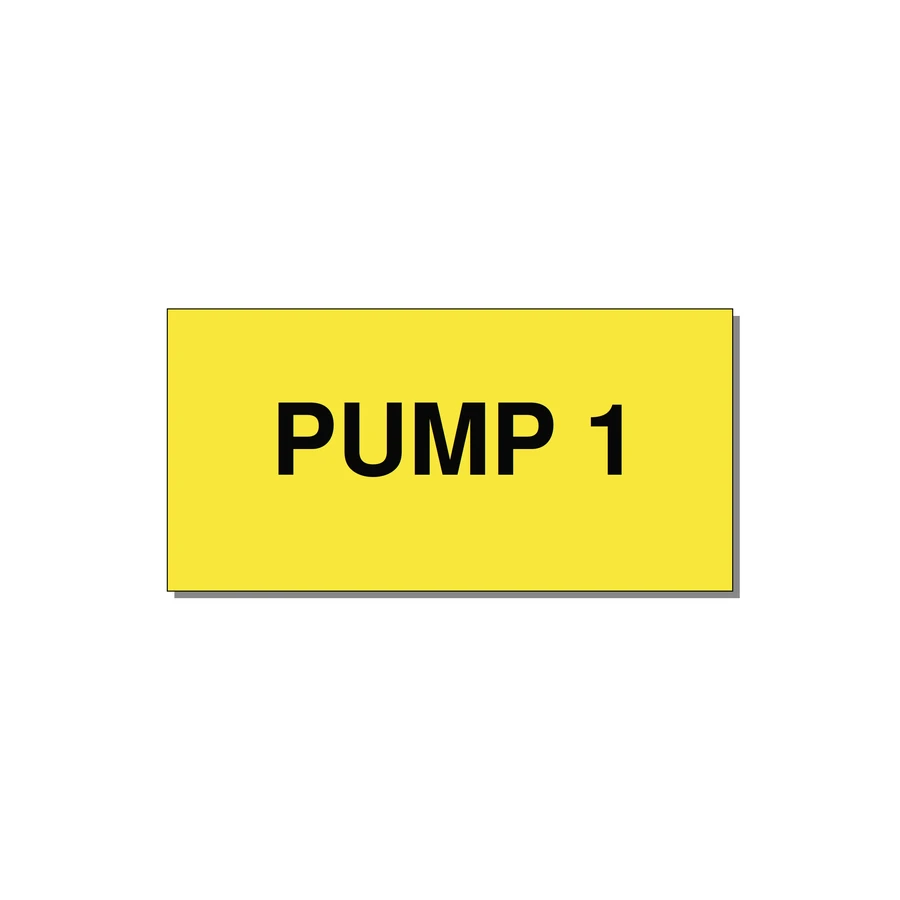 Pump 1 Label – OEM Pump Panel — 4x2" Black on Yellow, Adhesive