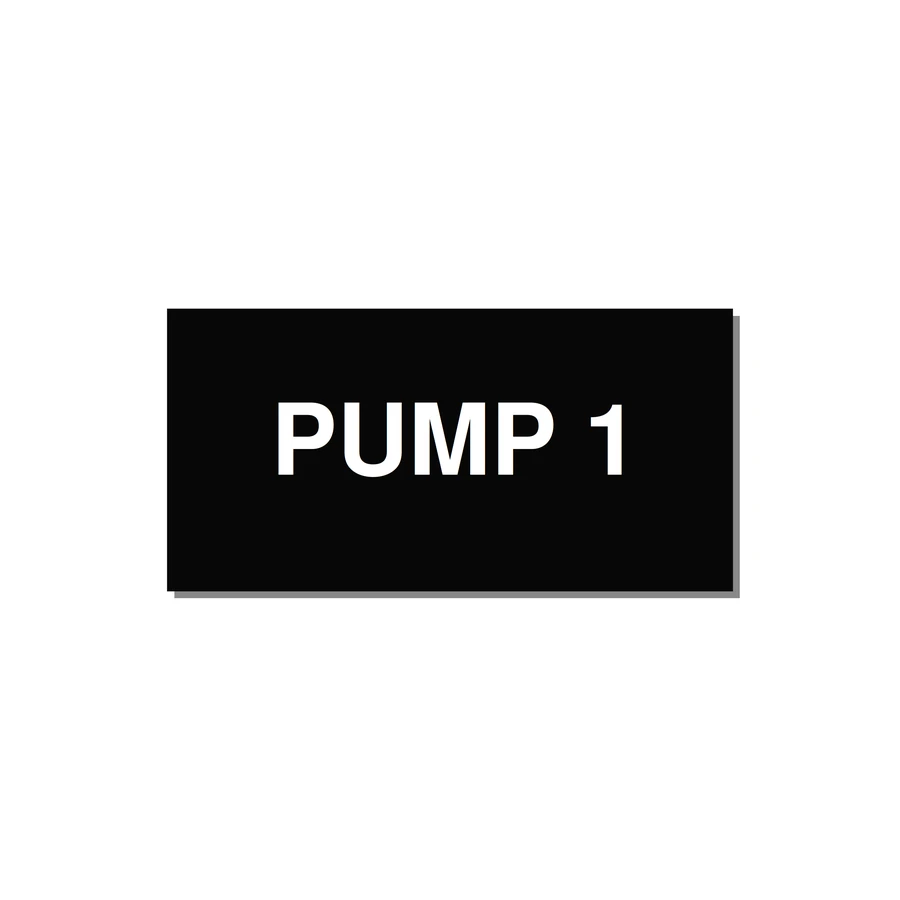Pump 1 Label – OEM Pump Panel — 4x2" White on Black, Adhesive