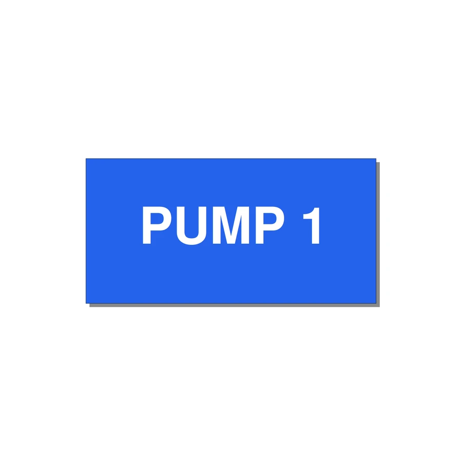 Pump 1 Label – OEM Pump Panel — 4x2" White on Blue, Adhesive