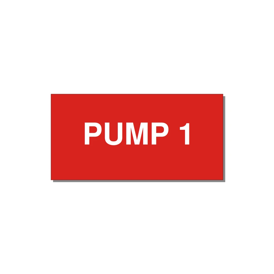 Pump 1 Label – OEM Pump Panel — 4x2" White on Red, Adhesive