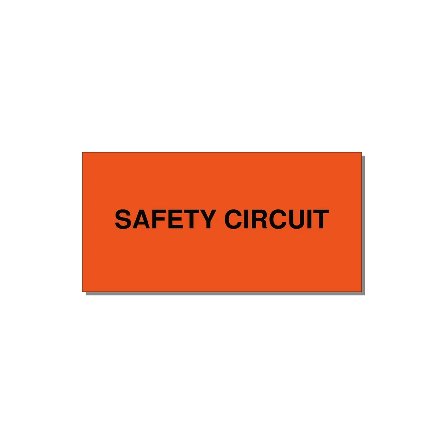 Safety Circuit Label – OEM Machine Safety — 4x2" Black on Orange, Adhesive