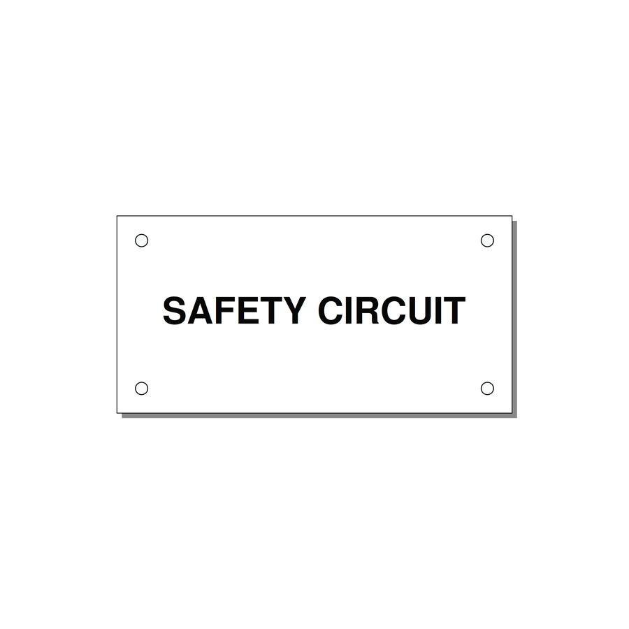 Safety Circuit Label – OEM Machine Safety — 4x2" Black on White, Holes