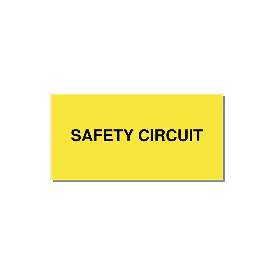 Safety Circuit Label – OEM Machine Safety — 4x2" Black on Yellow, Adhesive