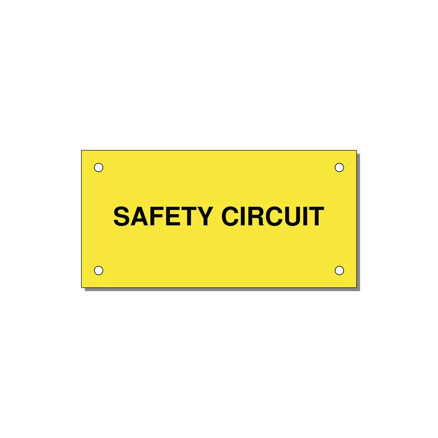 Safety Circuit Label – OEM Machine Safety — 4x2" Black on Yellow, Holes