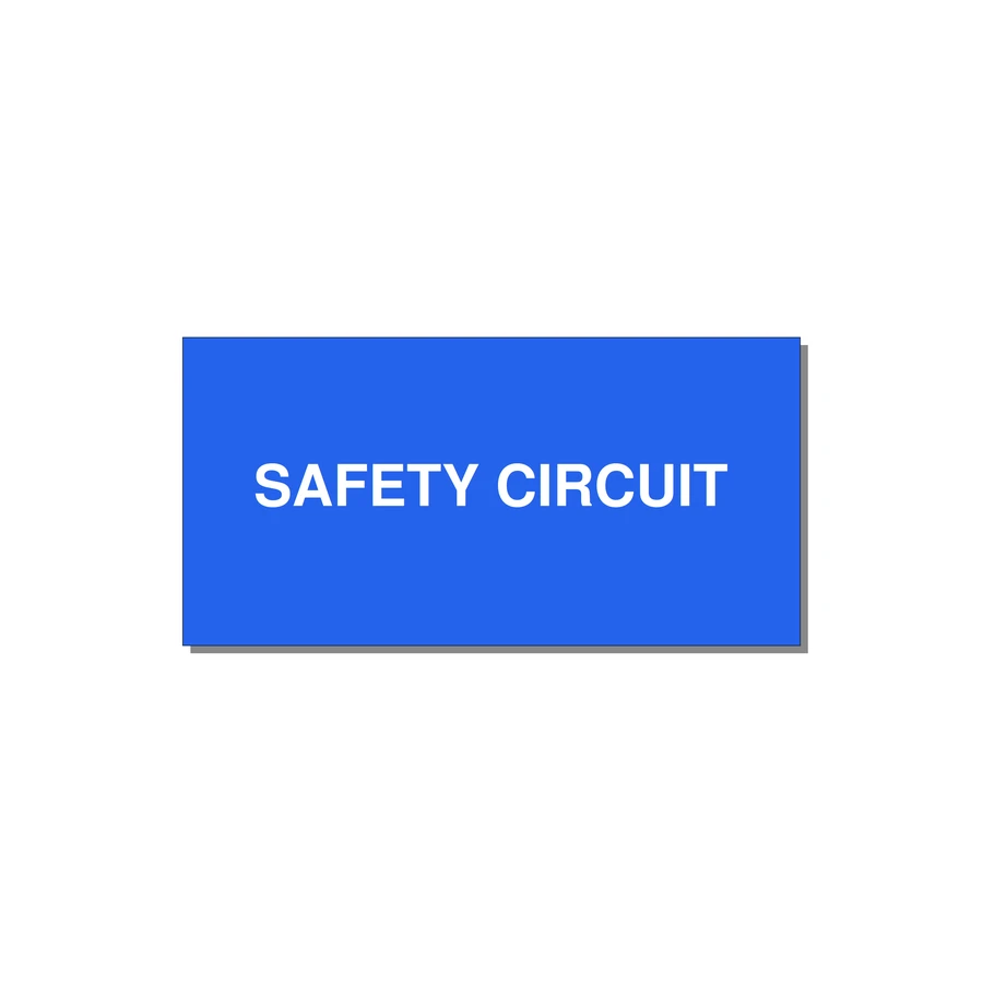 Safety Circuit Label – OEM Machine Safety — 4x2" White on Blue, Adhesive