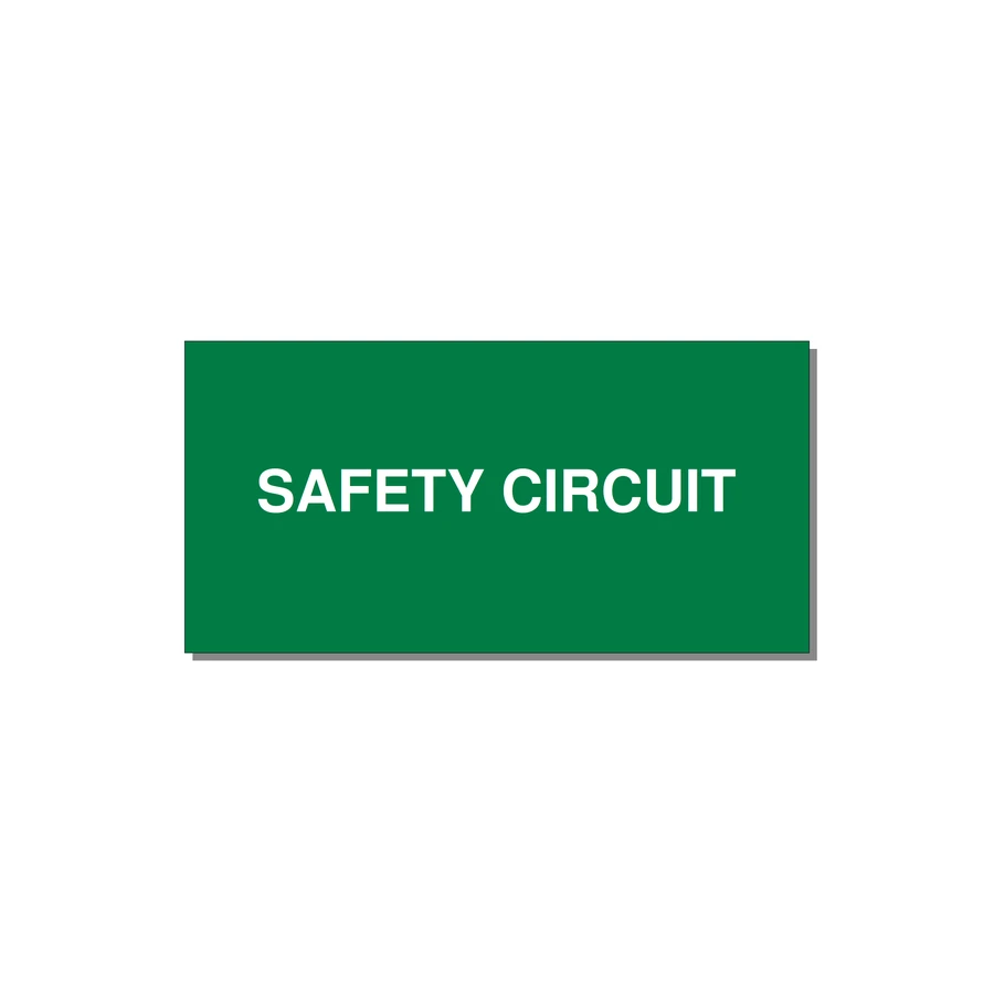 Safety Circuit Label – OEM Machine Safety — 4x2" White on Green, Adhesive
