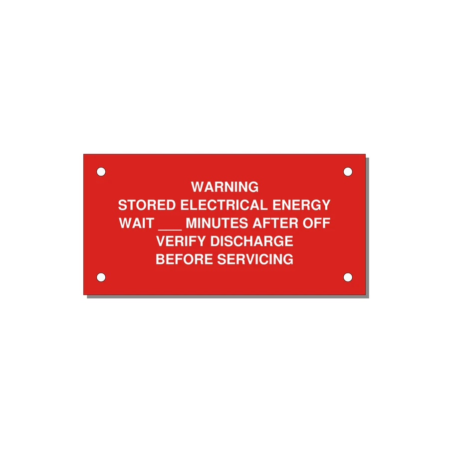 Sto — 4x2" White on Red, Holes