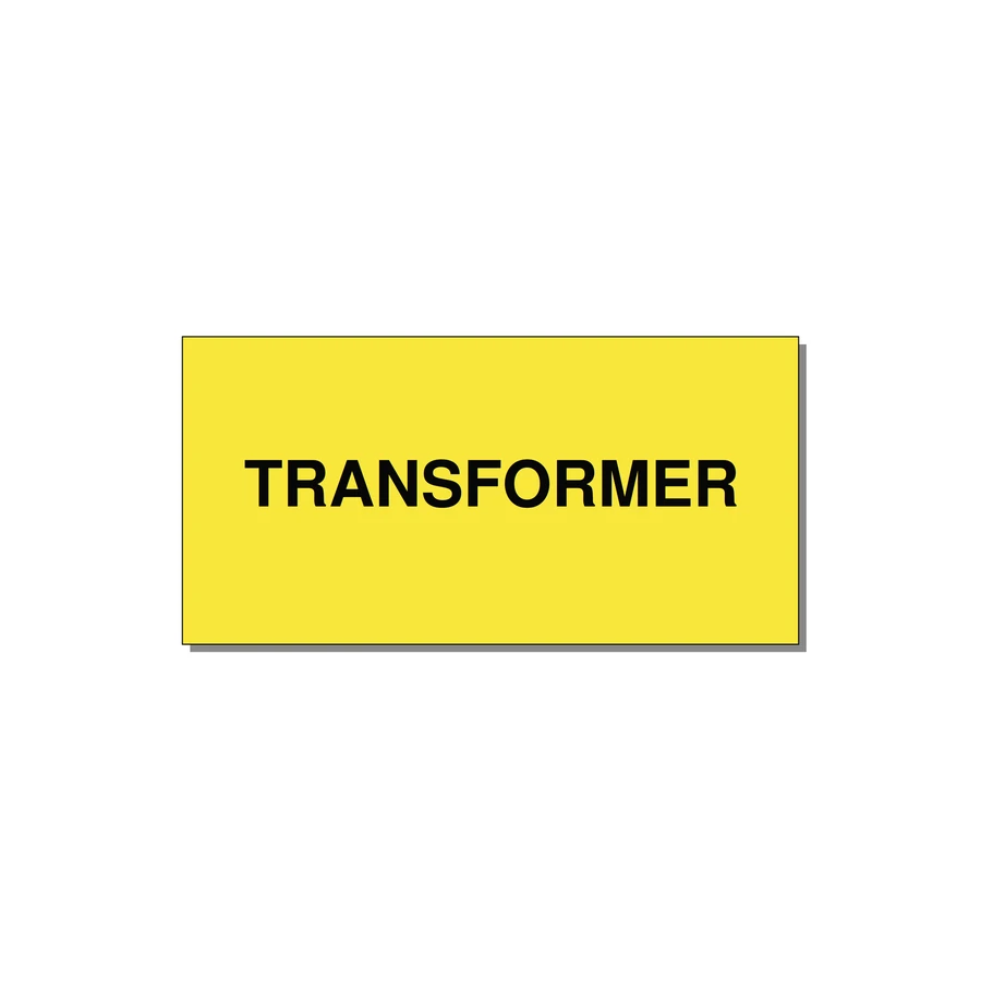 Transformer Label – OEM Power Equipment — 4x2" Black on Yellow, Adhesive