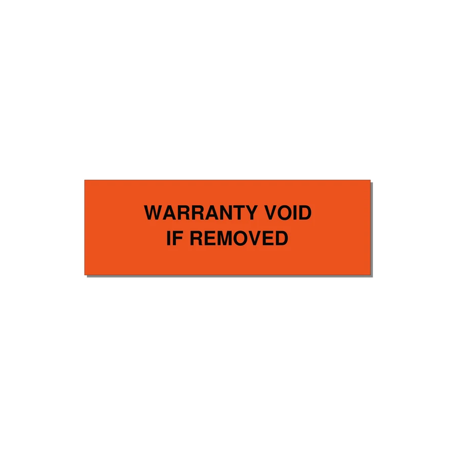 Warranty Void If Removed Label – OEM Equipment — 3x1" Black on Orange, Holes