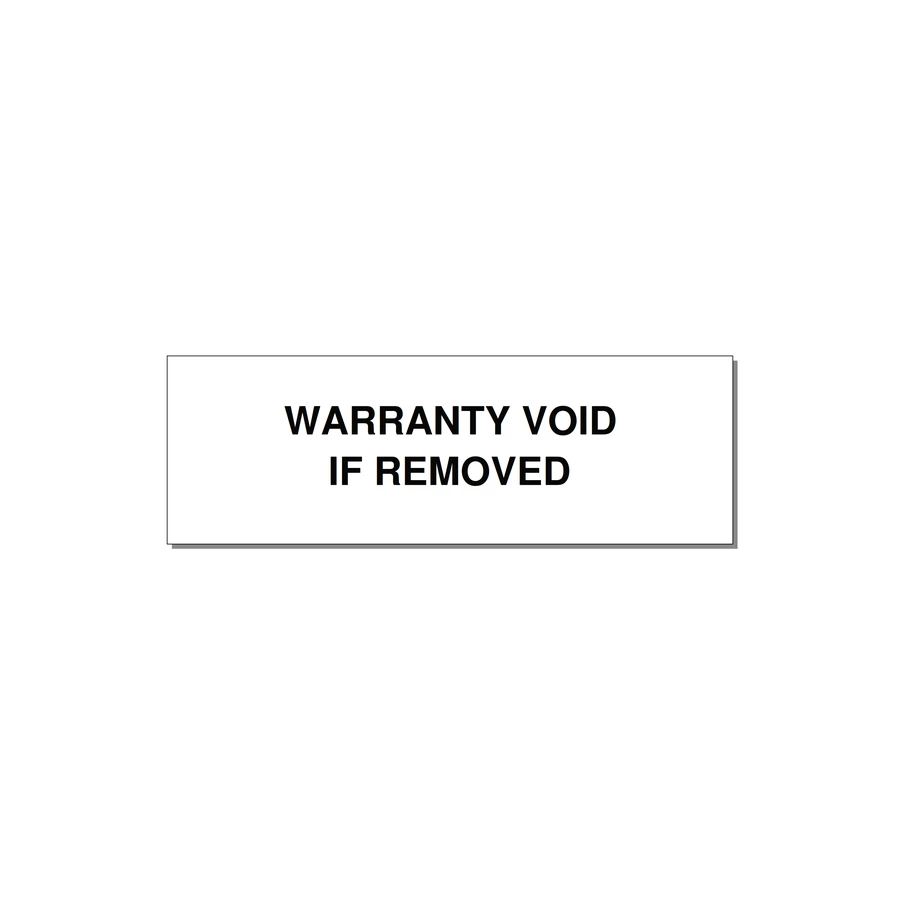 Warranty Void If Removed Label – OEM Equipment — 3x1" Black on White, Adhesive