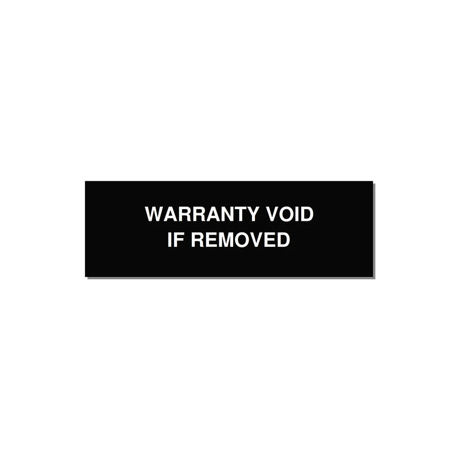 Warranty Void If Removed Label – OEM Equipment — 3x1" White on Black, Holes