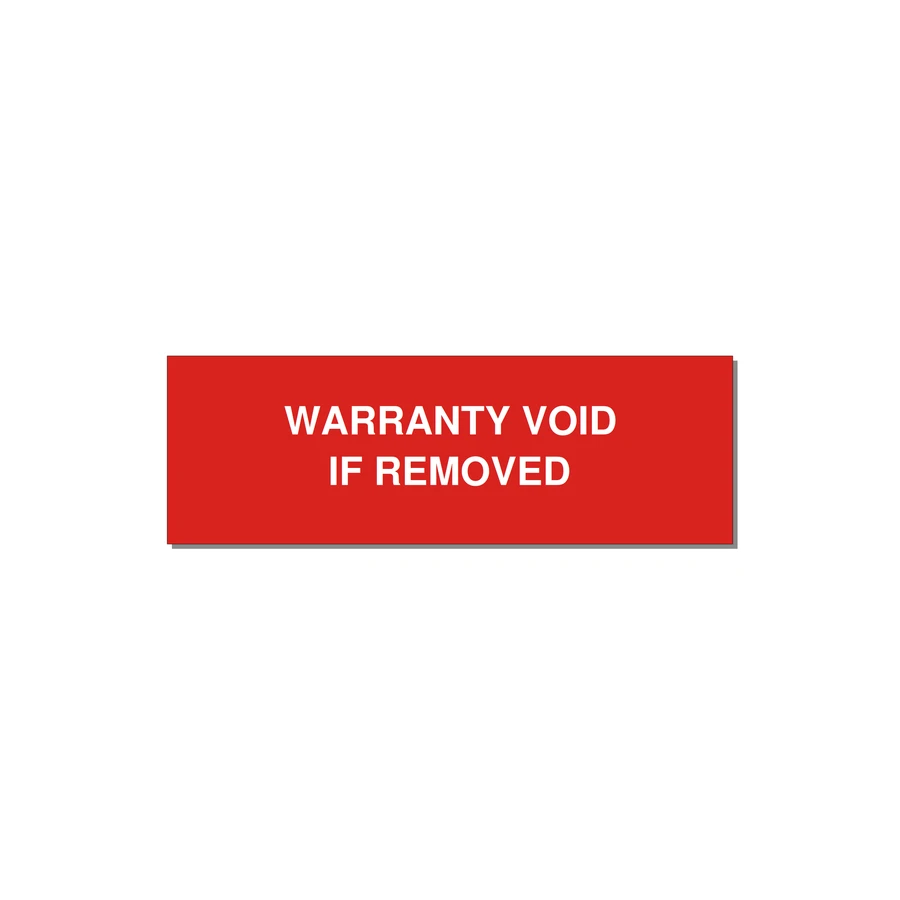 Warranty Void If Removed Label – OEM Equipment — 3x1" White on Red, Adhesive