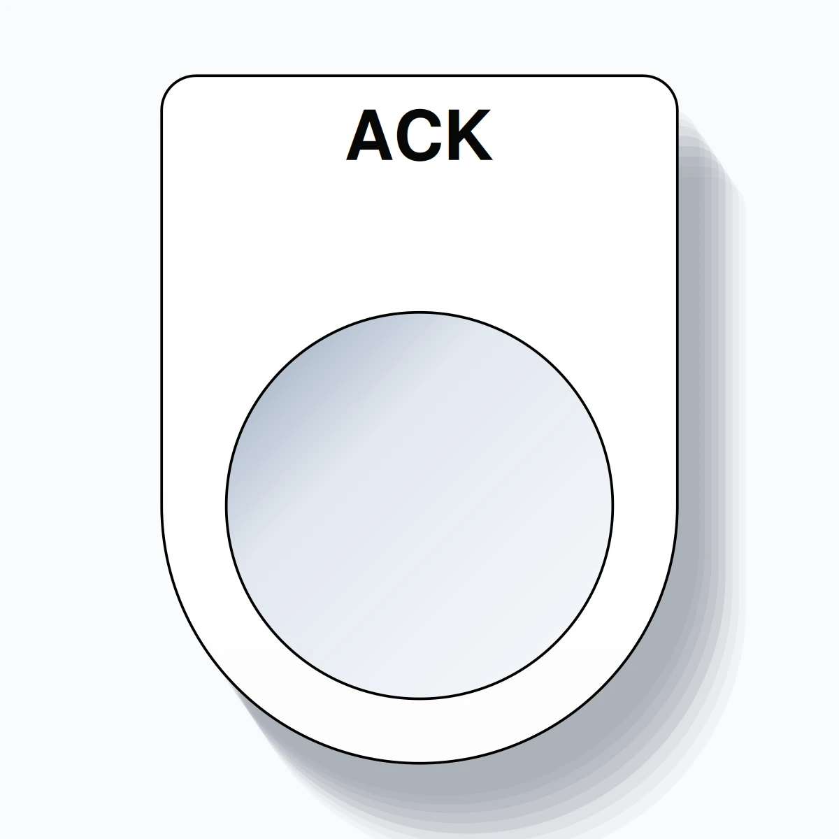 22mm Ring Tag – ACK, Single-Line Slim, Black on White