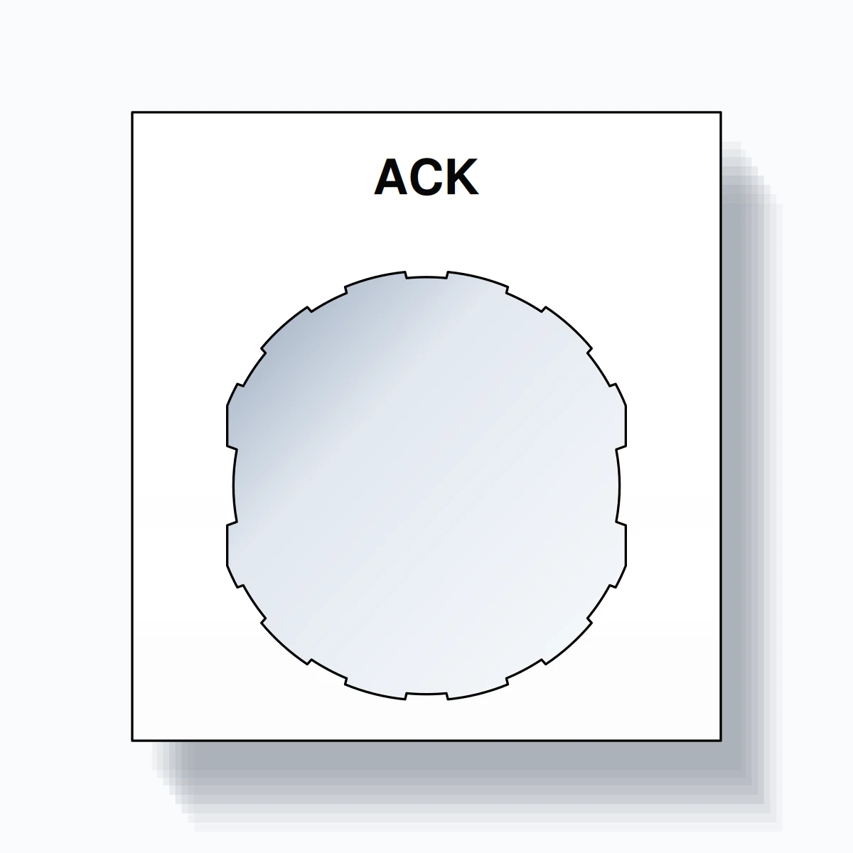 22mm Ring Tag – ACK, Single-Line Square, Schneider Electric Compatible, Black on White