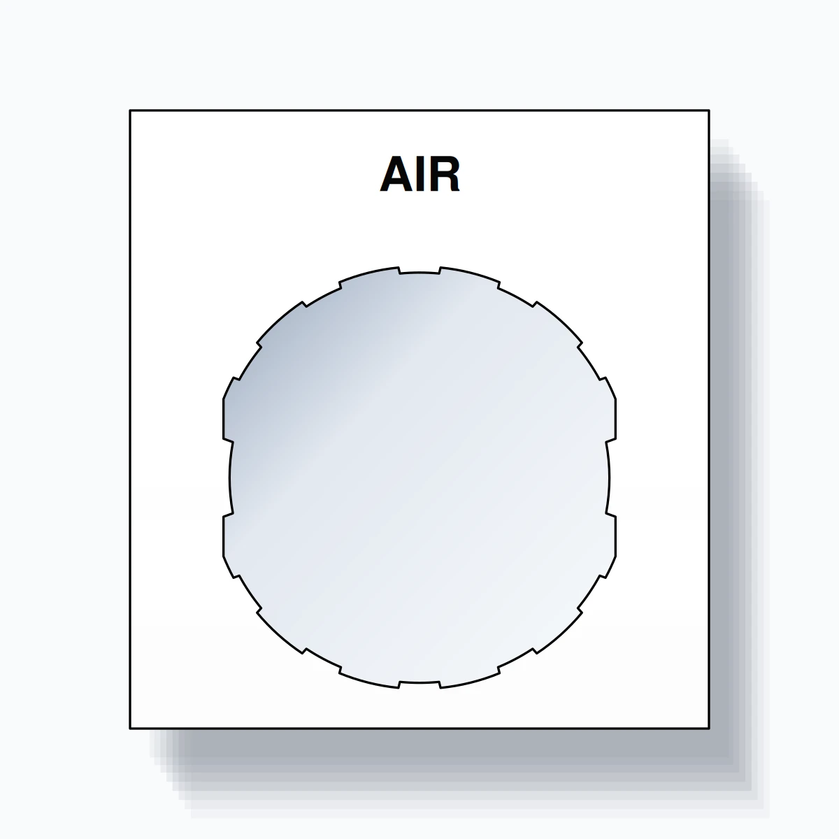 22mm Ring Tag – AIR, Single-Line Square, Schneider Electric Compatible, Black on White