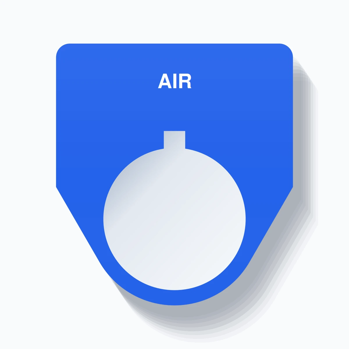 22mm Ring Tag – AIR, Single-Line Traditional, Allen-Bradley Compatible, White on Blue