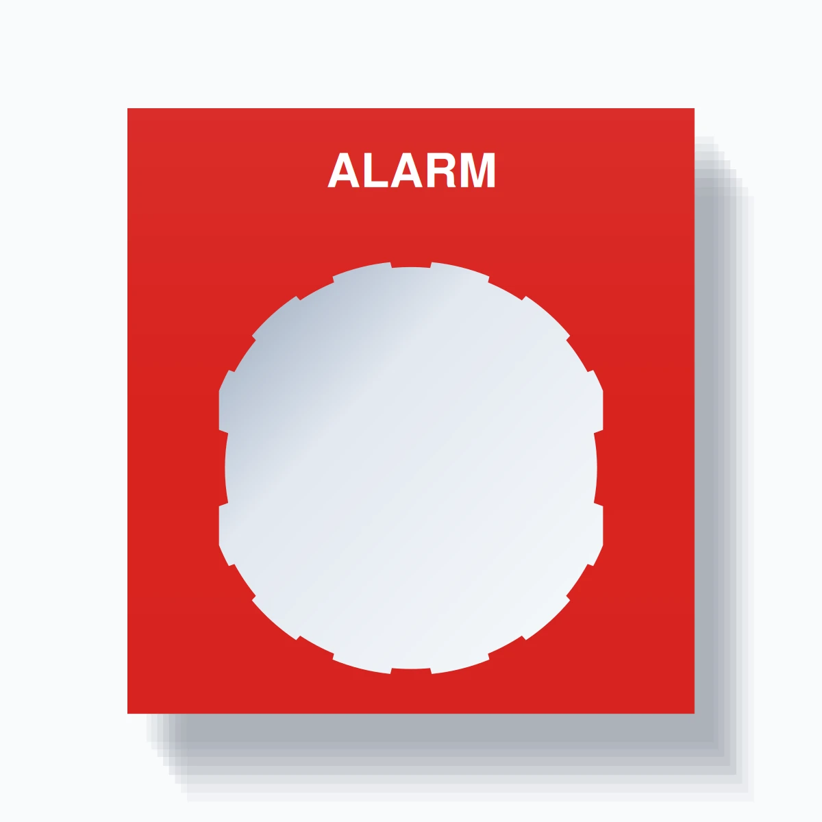 22mm Ring Tag – ALARM, Single-Line Square, Schneider Electric Compatible, White on Red