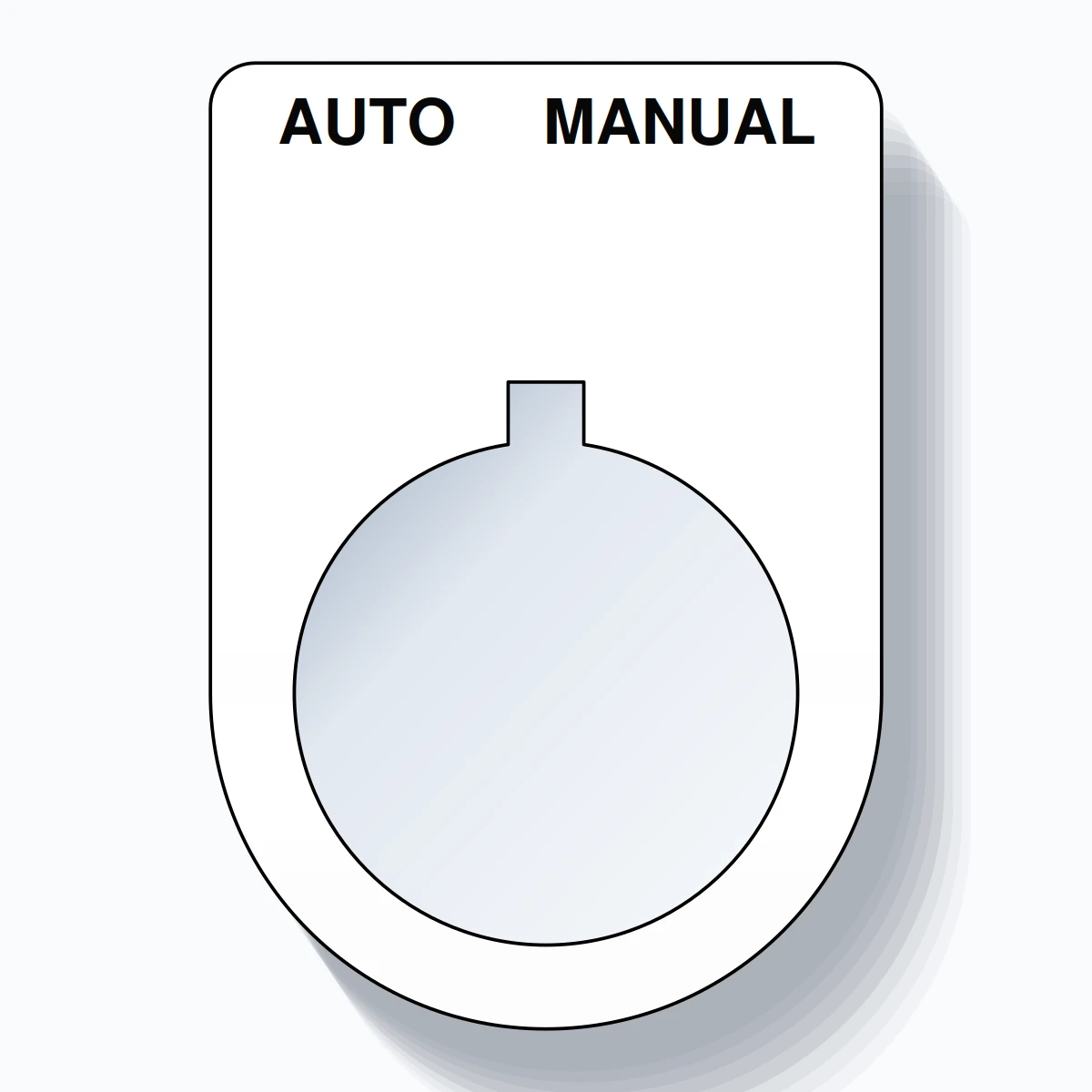 22mm Ring Tag – AUTO MANUAL, Two-Line Slim, Allen-Bradley Compatible, Black on White