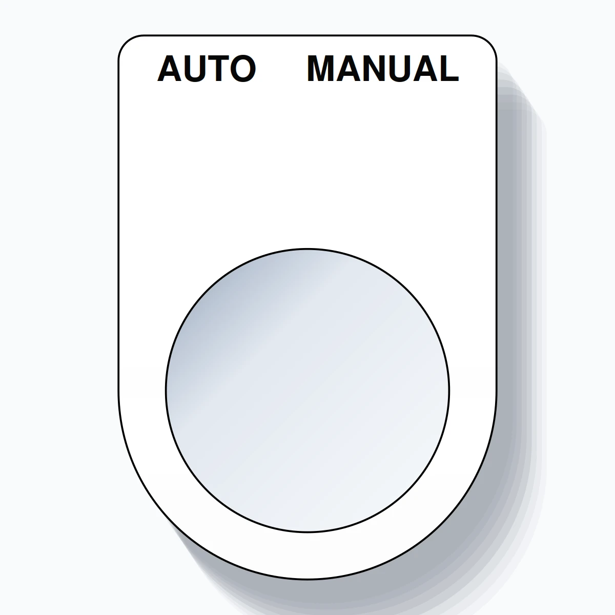 22mm Ring Tag – AUTO MANUAL, Two-Line Slim, Black on White