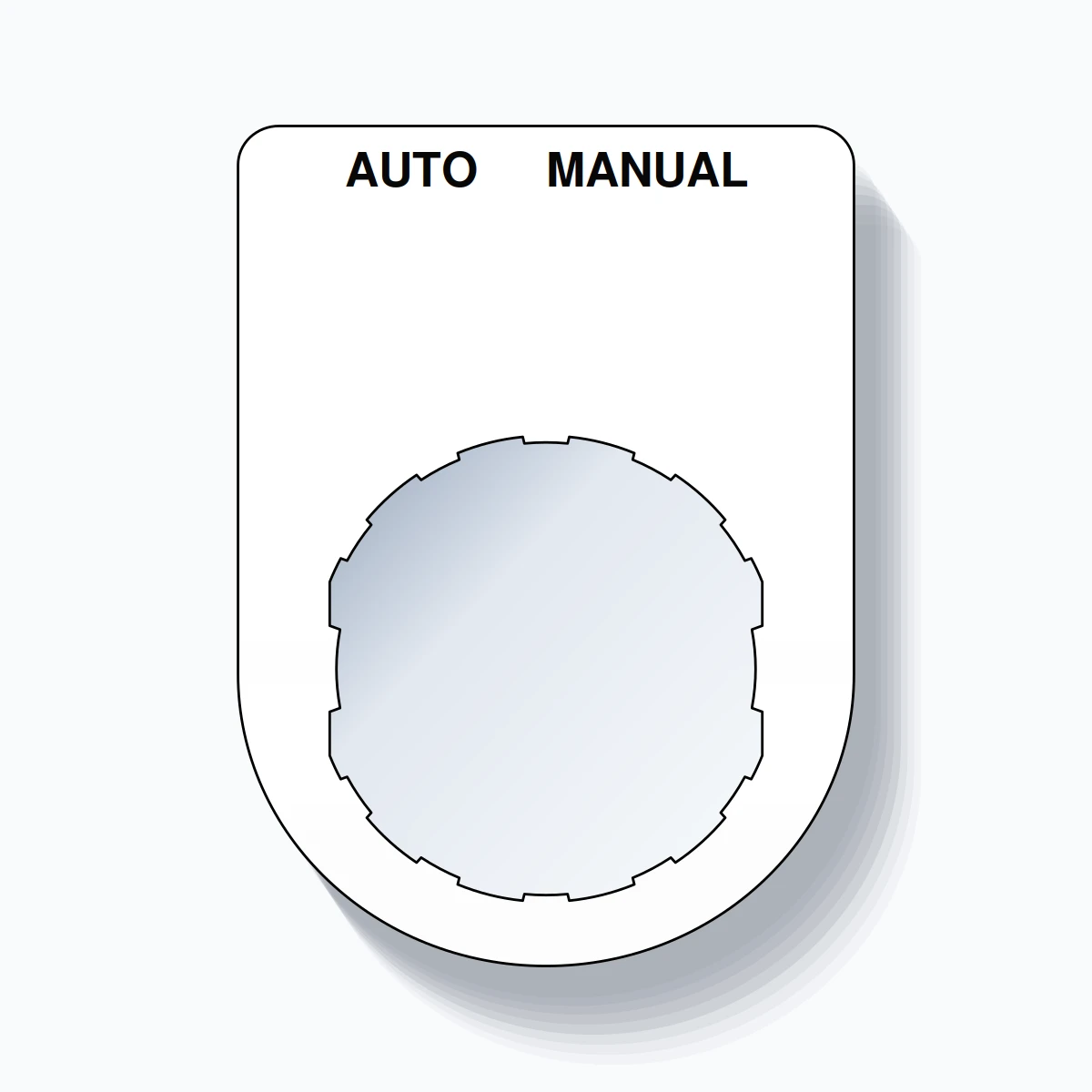 22mm Ring Tag – AUTO MANUAL, Two-Line Slim, Schneider Electric Compatible, Black on White