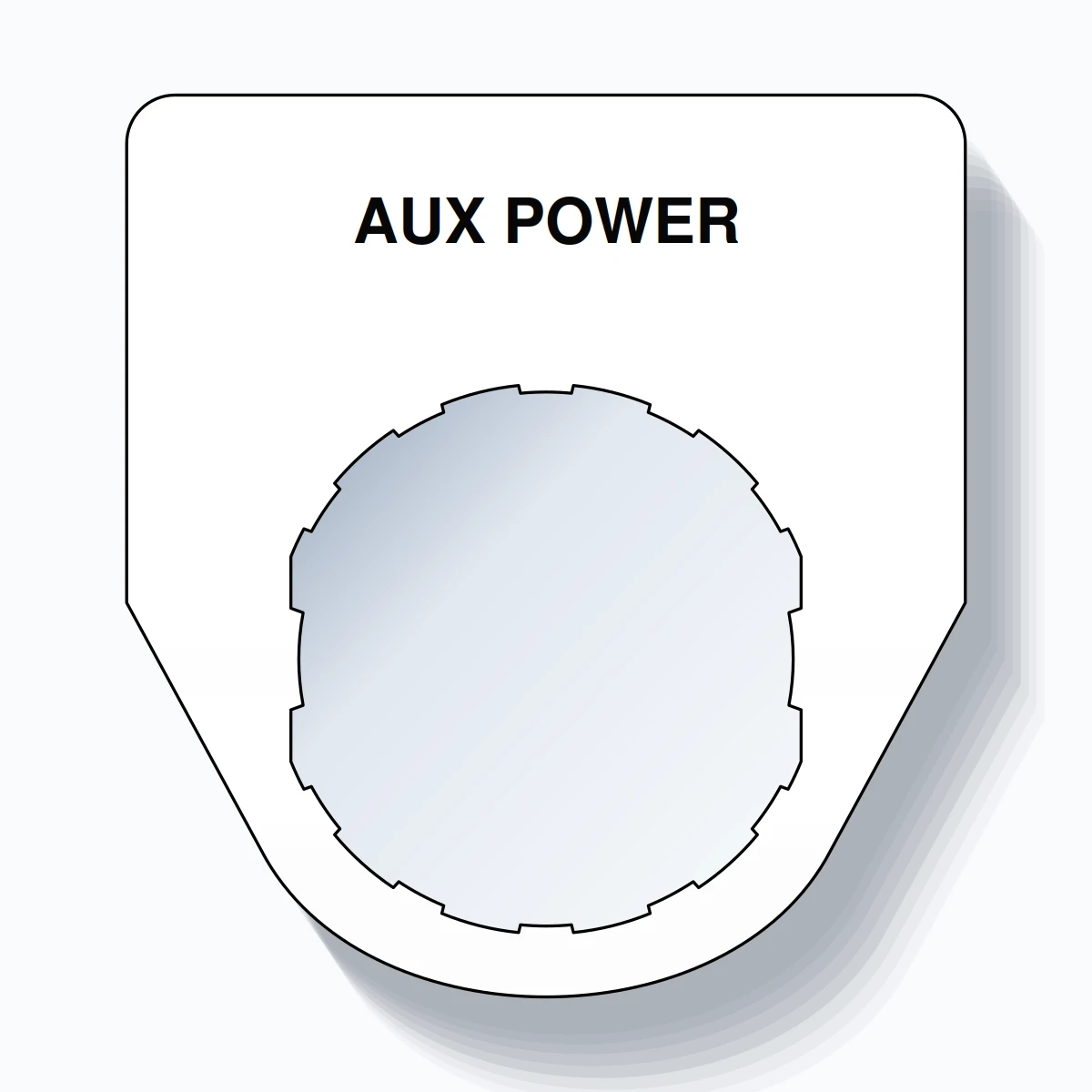 22mm Ring Tag – AUX POWER, Single-Line Traditional, Schneider Electric Compatible, Black on White
