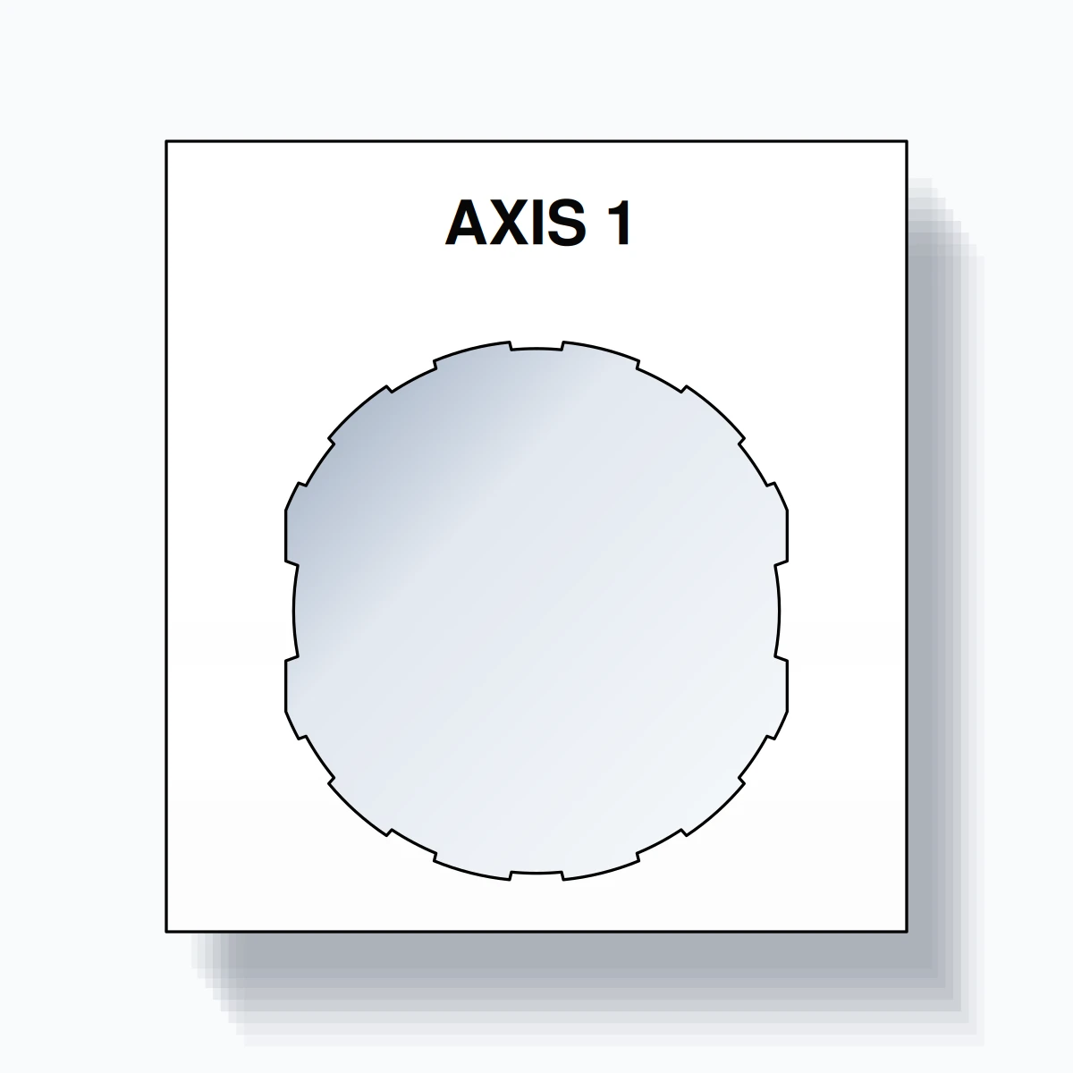 22mm Ring Tag – AXIS 1, Single-Line Square, Schneider Electric Compatible, Black on White