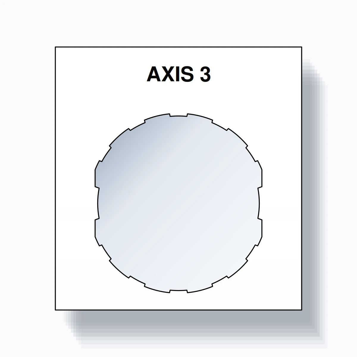 22mm Ring Tag – AXIS 3, Single-Line Square, Schneider Electric Compatible, Black on White