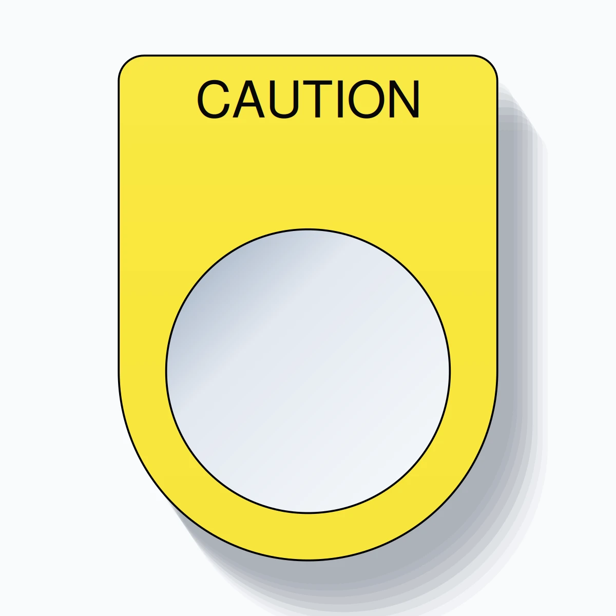 22mm Ring Tag – CAUTION, Single-Line Slim, Black on Yellow