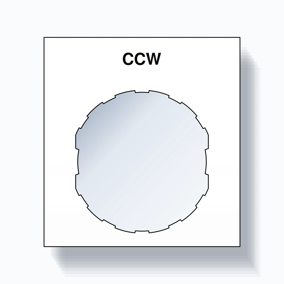 22mm Ring Tag – CCW, Single-Line Square, Schneider Electric Compatible, Black on White