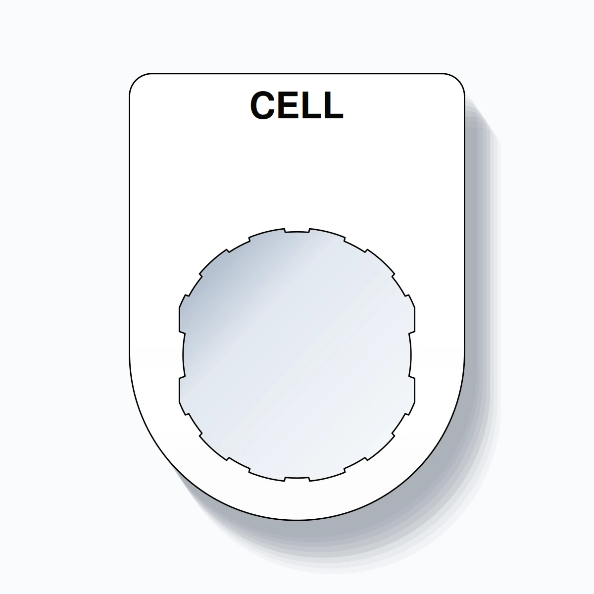 22mm Ring Tag – CELL, Single-Line Slim, Schneider Electric Compatible, Black on White