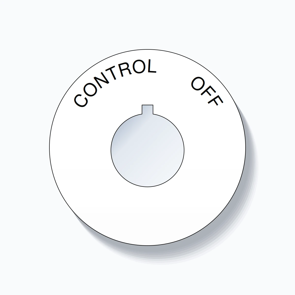22mm Ring Tag – CONTROL       OFF, Single-Line 60mm Round, Allen-Bradley Compatible, Black on White