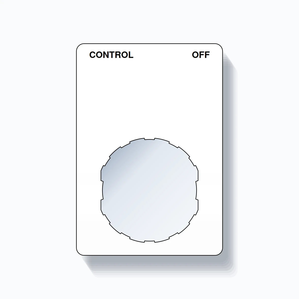 22mm Ring Tag – CONTROL OFF, Two-Line Rounded, Schneider Electric Compatible, Black on White