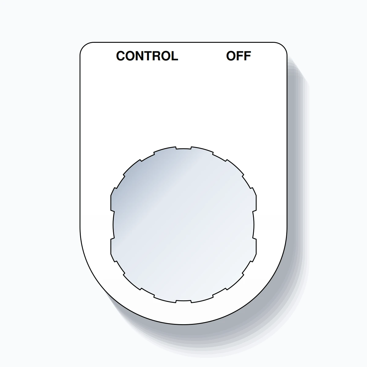 22mm Ring Tag – CONTROL OFF, Two-Line Slim, Schneider Electric Compatible, Black on White
