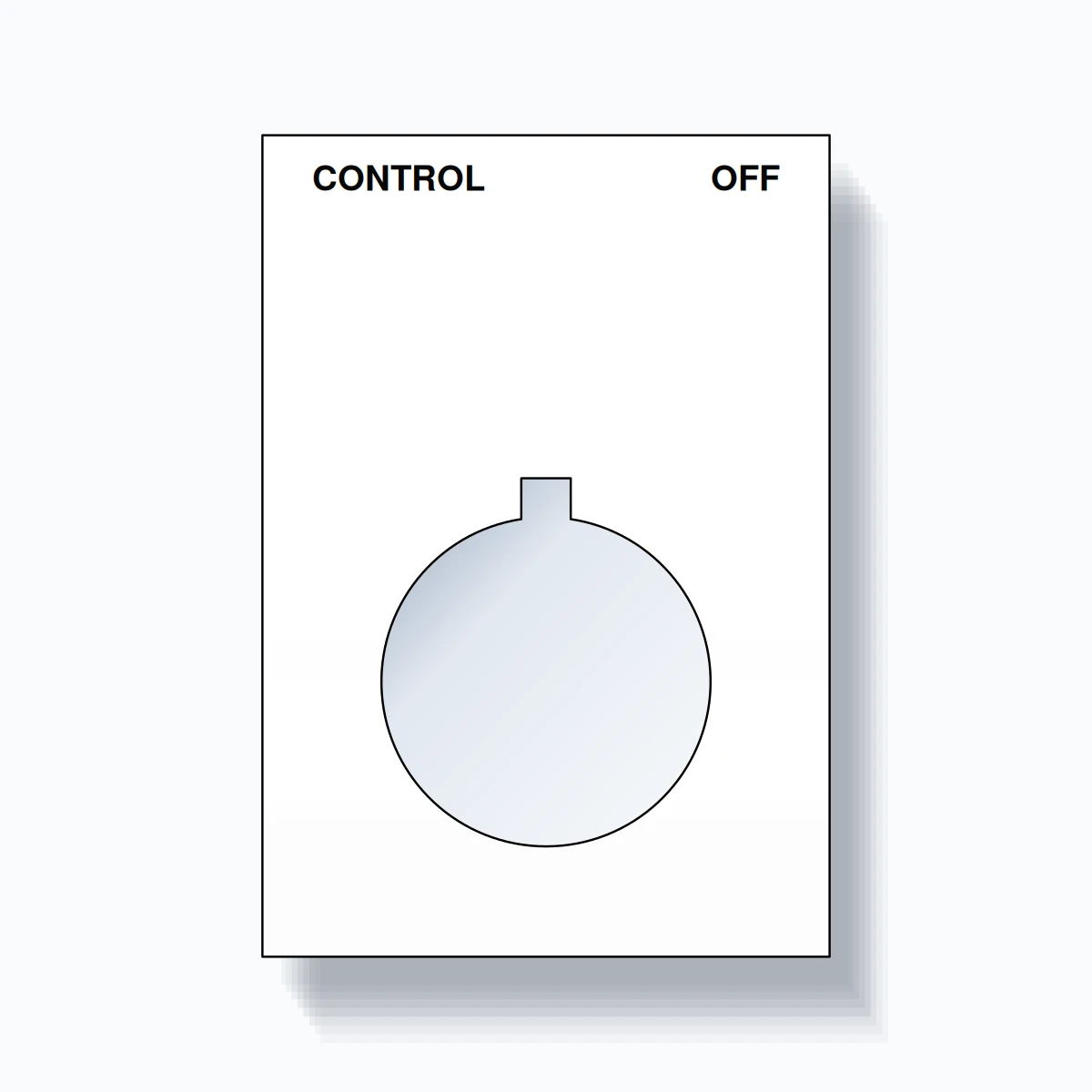 22mm Ring Tag – CONTROL OFF, Two-Line Squared, Allen-Bradley Compatible, Black on White