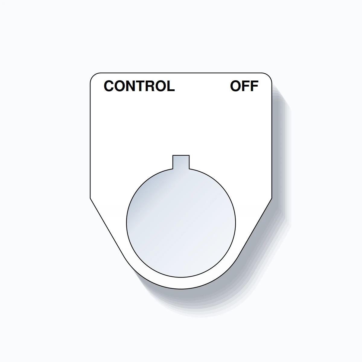 22mm Ring Tag – CONTROL OFF, Two-Line Traditional, Allen-Bradley Compatible, Black on White